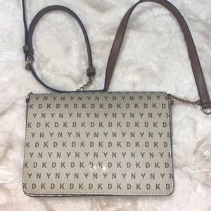 Brown DKNY Logo Crossbody